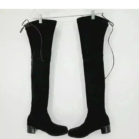 Stuart Weitzman Lowland black  over the knee boots 8 Made in Spain retail $920 - Picture 7 of 12